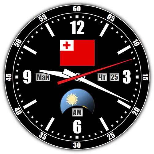 Tonga — exact time with seconds online.