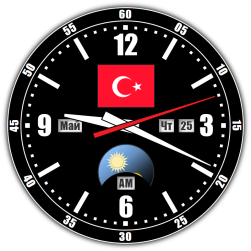 Turkey — exact time with seconds online.