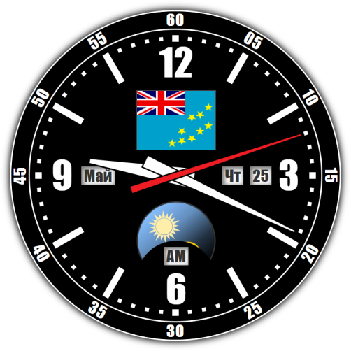Tuvalu — exact time with seconds online.