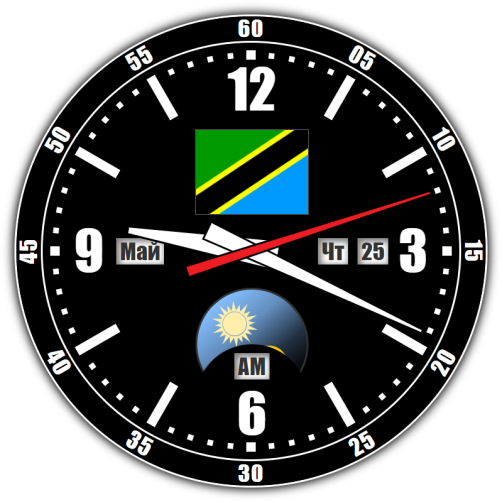 Tanzania — exact time with seconds online.