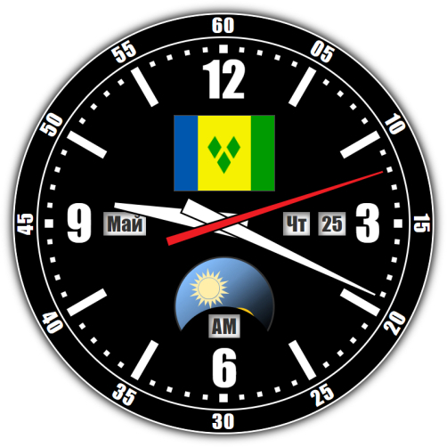 Saint Vincent and the Grenadines — exact time with seconds online.