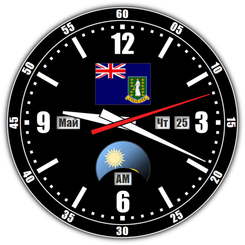 British Virgin Islands — exact time with seconds online.