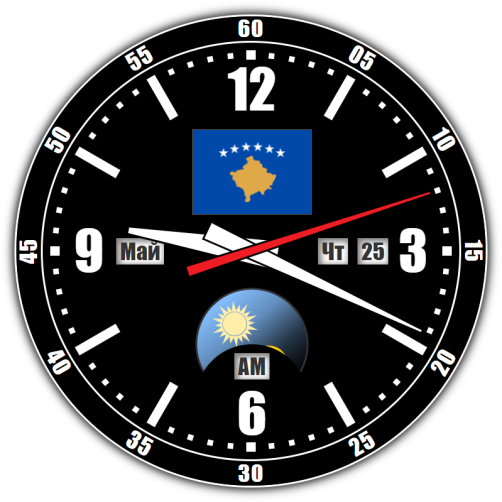 Kosovo — exact time with seconds online.