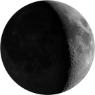 Waxing Crescent, illumination 37.5%